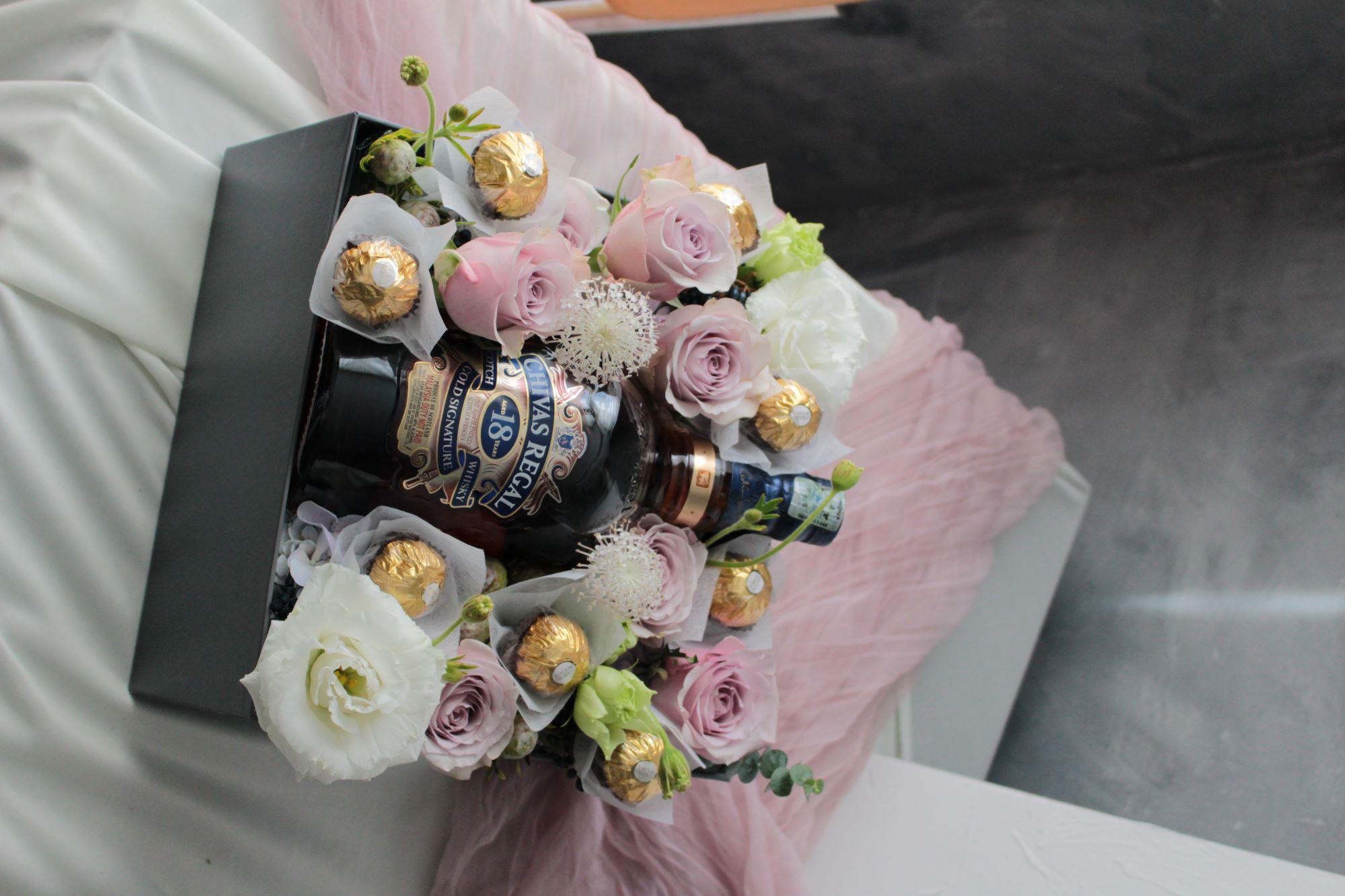 Bespoke flower bouquet, chocolate flower box, florist seremban 2