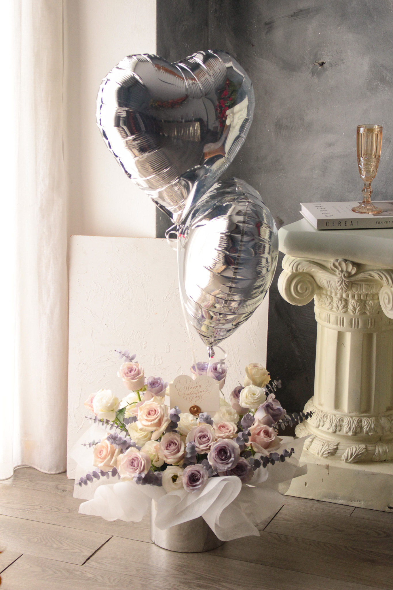 Bespoke flower bouquet, balloon and flower box, florist seremban 2